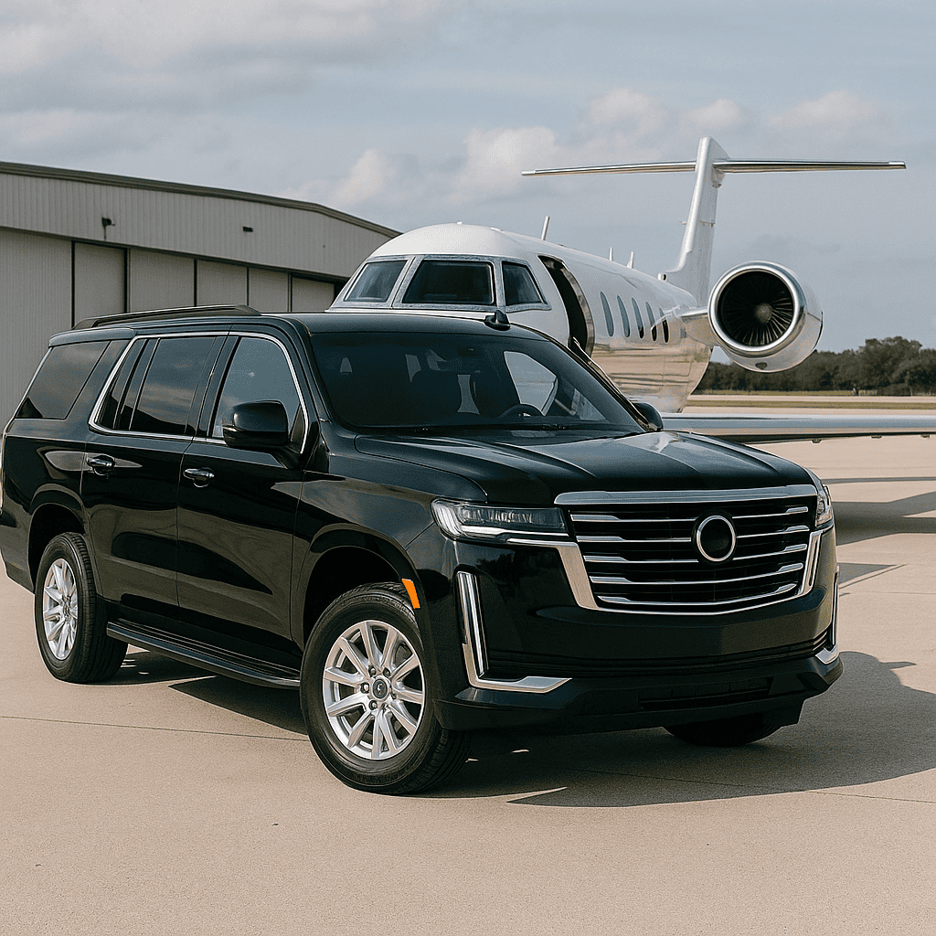 Private jet ground transportation in Naples, FL at tarmac